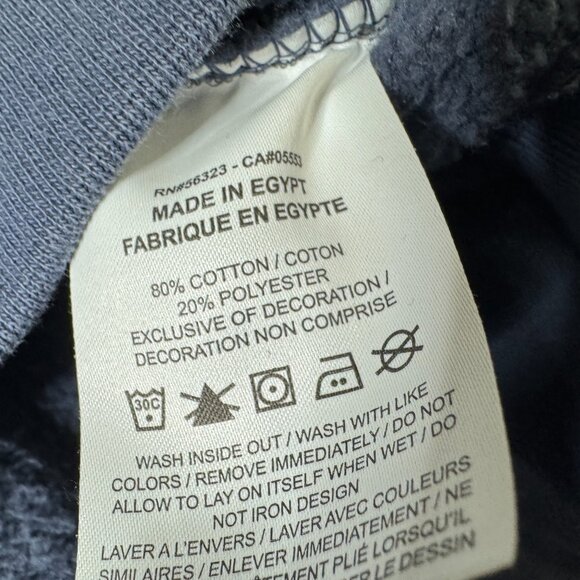 Nike Go the Extra Smile Cropped Crewneck Sweatshirt Navy Smiley Swoosh Graphic S - Picture 4 of 10